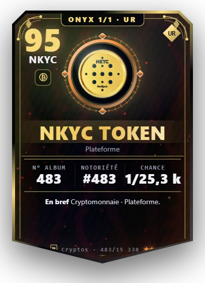 Carte Reflex NKYC Token, version Onyx 1/1