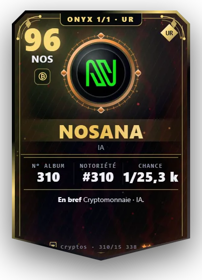 Carte Reflex Nosana, version Onyx 1/1