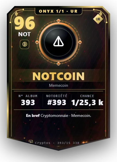 Carte Reflex Notcoin, version Onyx 1/1