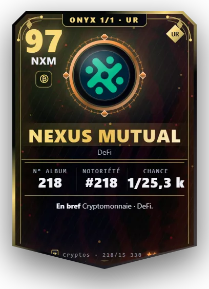 Carte Reflex Nexus Mutual, version Onyx 1/1