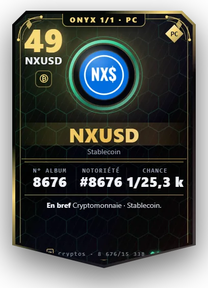 Carte Reflex NXUSD, version Onyx 1/1