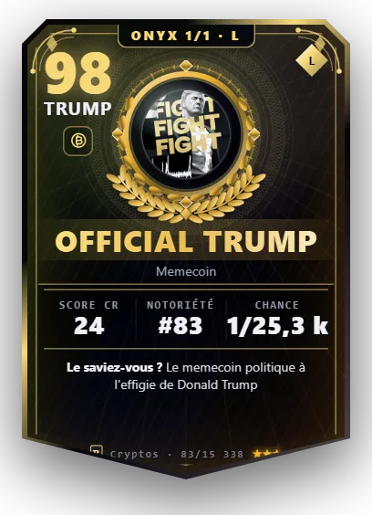 Carte Reflex Official Trump, version Onyx 1/1