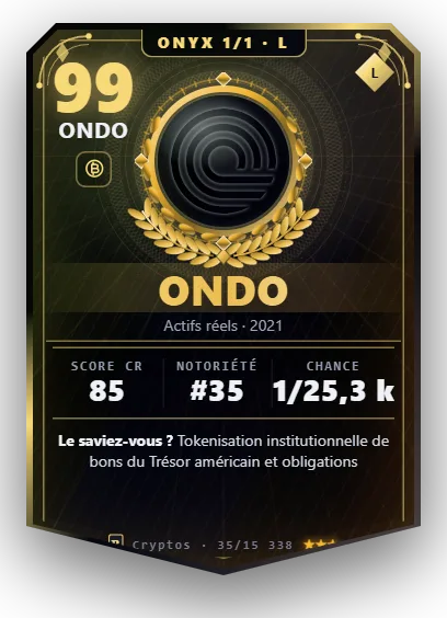 Carte Reflex Ondo, version Onyx 1/1