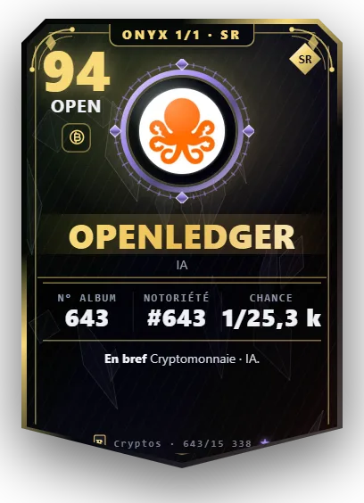 Carte Reflex OpenLedger, version Onyx 1/1