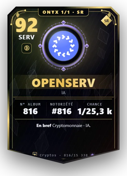 Carte Reflex OpenServ, version Onyx 1/1