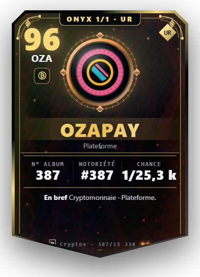 Carte Reflex Ozapay, version Onyx 1/1