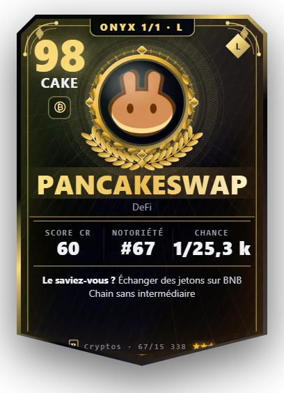 Carte Reflex PancakeSwap, version Onyx 1/1