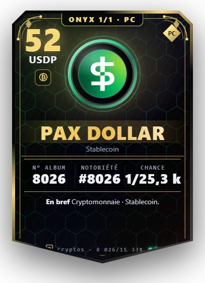 Carte Reflex Pax Dollar, version Onyx 1/1