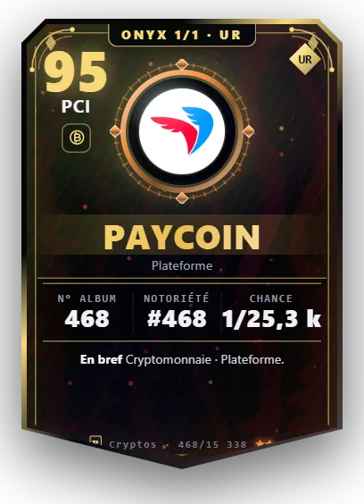 Carte Reflex Paycoin, version Onyx 1/1