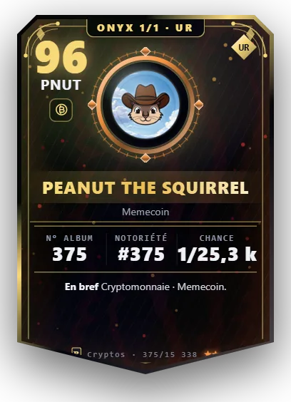 Carte Reflex Peanut the Squirrel, version Onyx 1/1