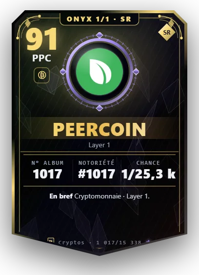 Carte Reflex Peercoin, version Onyx 1/1