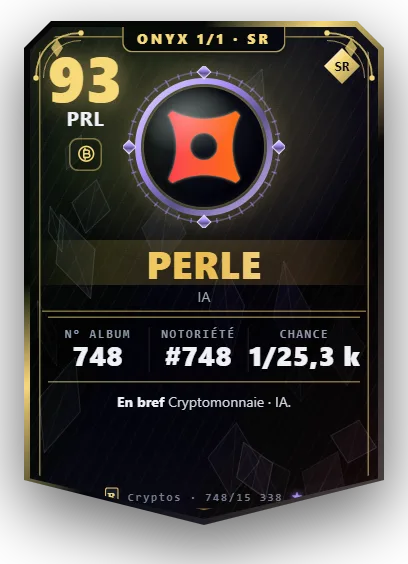 Carte Reflex Perle, version Onyx 1/1