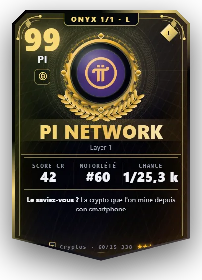Carte Reflex Pi Network, version Onyx 1/1