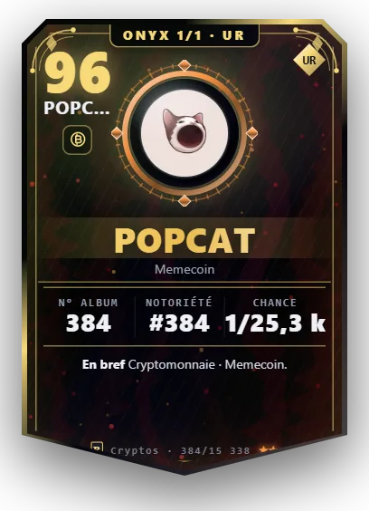Carte Reflex Popcat, version Onyx 1/1