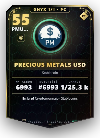 Carte Reflex Precious Metals USD, version Onyx 1/1