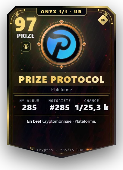 Carte Reflex Prize Protocol, version Onyx 1/1
