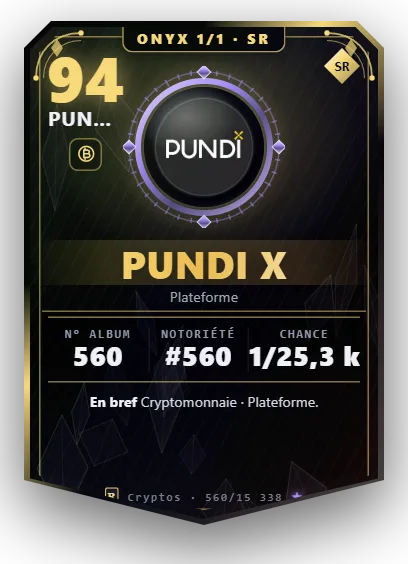 Carte Reflex Pundi X, version Onyx 1/1