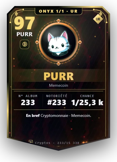 Carte Reflex Purr, version Onyx 1/1