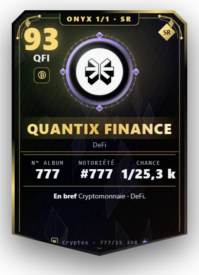 Carte Reflex Quantix Finance, version Onyx 1/1