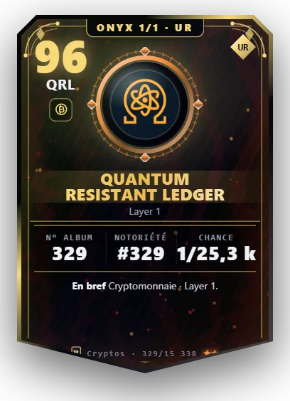 Carte Reflex Quantum Resistant Ledger, version Onyx 1/1