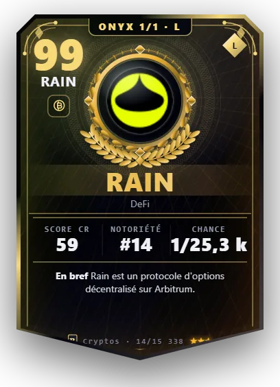Carte Reflex Rain, version Onyx 1/1
