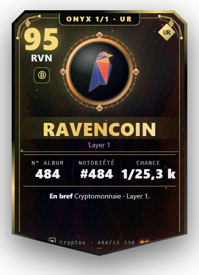 Carte Reflex Ravencoin, version Onyx 1/1