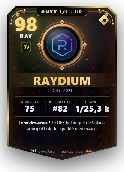 Carte Reflex Raydium, version Onyx 1/1