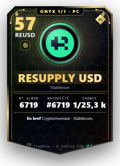 Carte Reflex Resupply USD, version Onyx 1/1