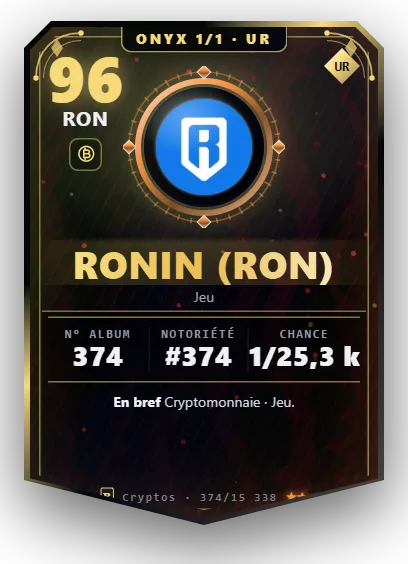 Carte Reflex Ronin, version Onyx 1/1