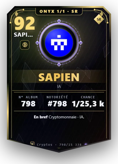 Carte Reflex Sapien, version Onyx 1/1