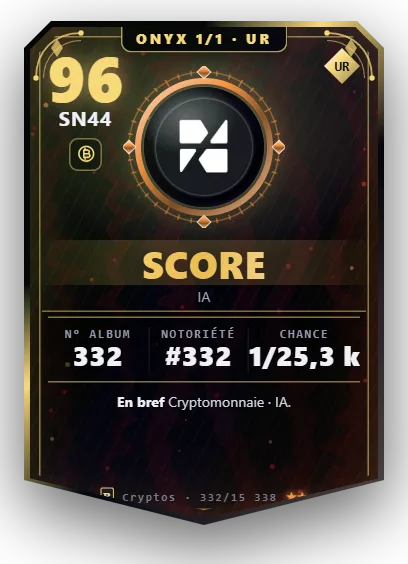 Carte Reflex Score, version Onyx 1/1