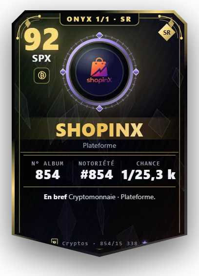 Carte Reflex ShopinX, version Onyx 1/1