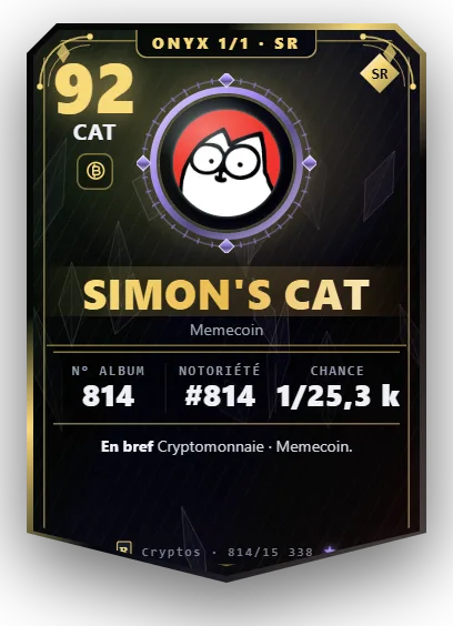 Carte Reflex Simon's Cat, version Onyx 1/1