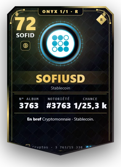 Carte Reflex SoFiUSD, version Onyx 1/1