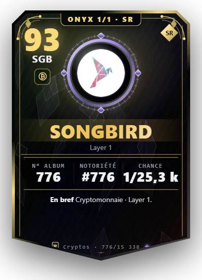 Carte Reflex Songbird, version Onyx 1/1