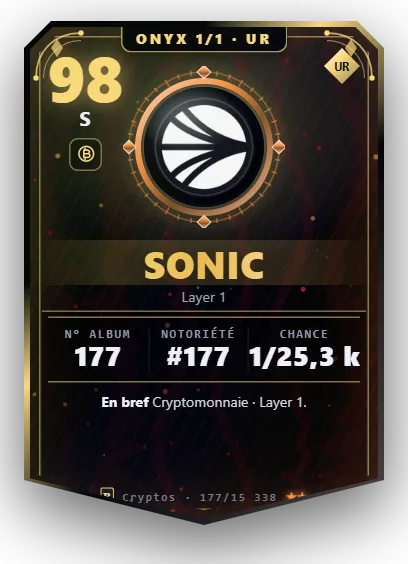 Carte Reflex Sonic, version Onyx 1/1