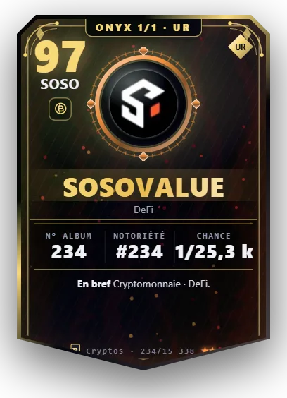 Carte Reflex SoSoValue, version Onyx 1/1