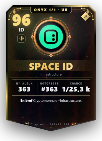 Carte Reflex SPACE ID, version Onyx 1/1