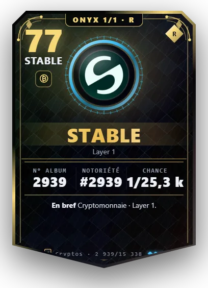 Carte Reflex Stable, version Onyx 1/1