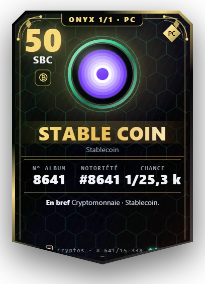 Carte Reflex Stable Coin, version Onyx 1/1