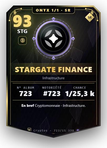 Carte Reflex Stargate Finance, version Onyx 1/1