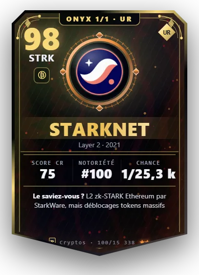 Carte Reflex Starknet, version Onyx 1/1