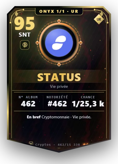 Carte Reflex Status, version Onyx 1/1