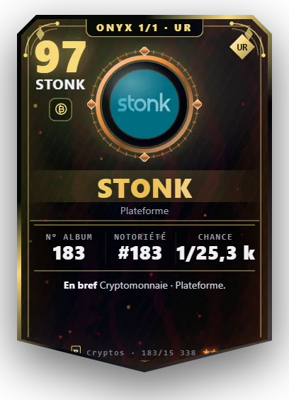 Carte Reflex STONK, version Onyx 1/1