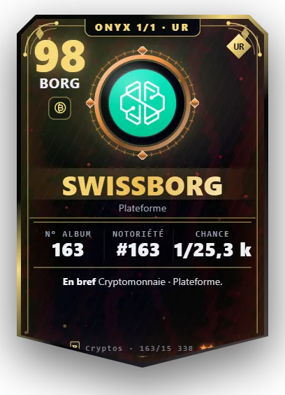 Carte Reflex SwissBorg, version Onyx 1/1