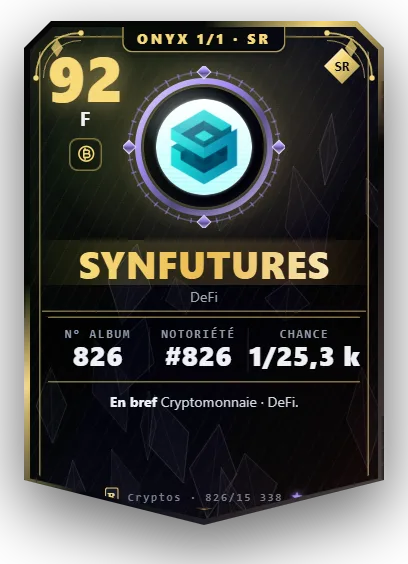 Carte Reflex SynFutures, version Onyx 1/1
