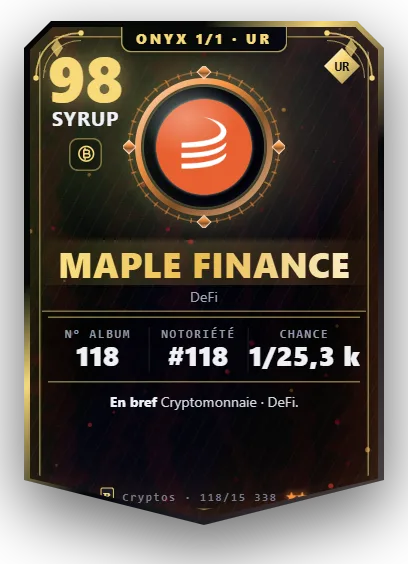 Carte Reflex Maple Finance, version Onyx 1/1