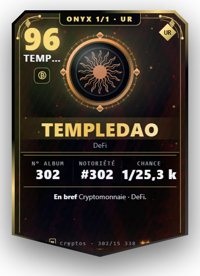 Carte Reflex TempleDAO, version Onyx 1/1