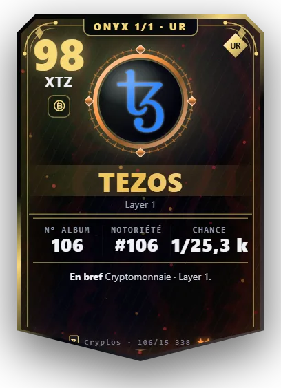 Carte Reflex Tezos, version Onyx 1/1