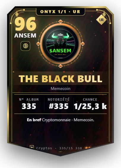 Carte Reflex The Black Bull, version Onyx 1/1